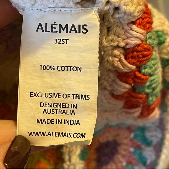 Alemais Cotton Crochet Oversized Top size 8 women’s - Picture 5 of 13